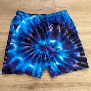 New Broken Threads Black Multiswirl Design Men's Swim Trunks Sz M *J15